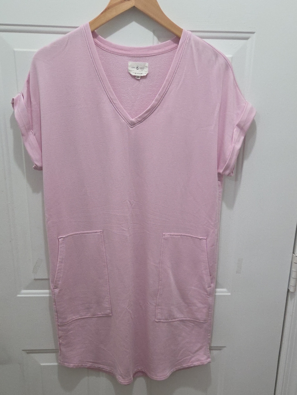 Lou & Grey Signature Soft Pink V-neck Tee Dress S